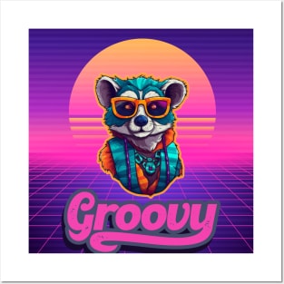 Groovy Lemur | Retro | Vintage | Party Posters and Art
